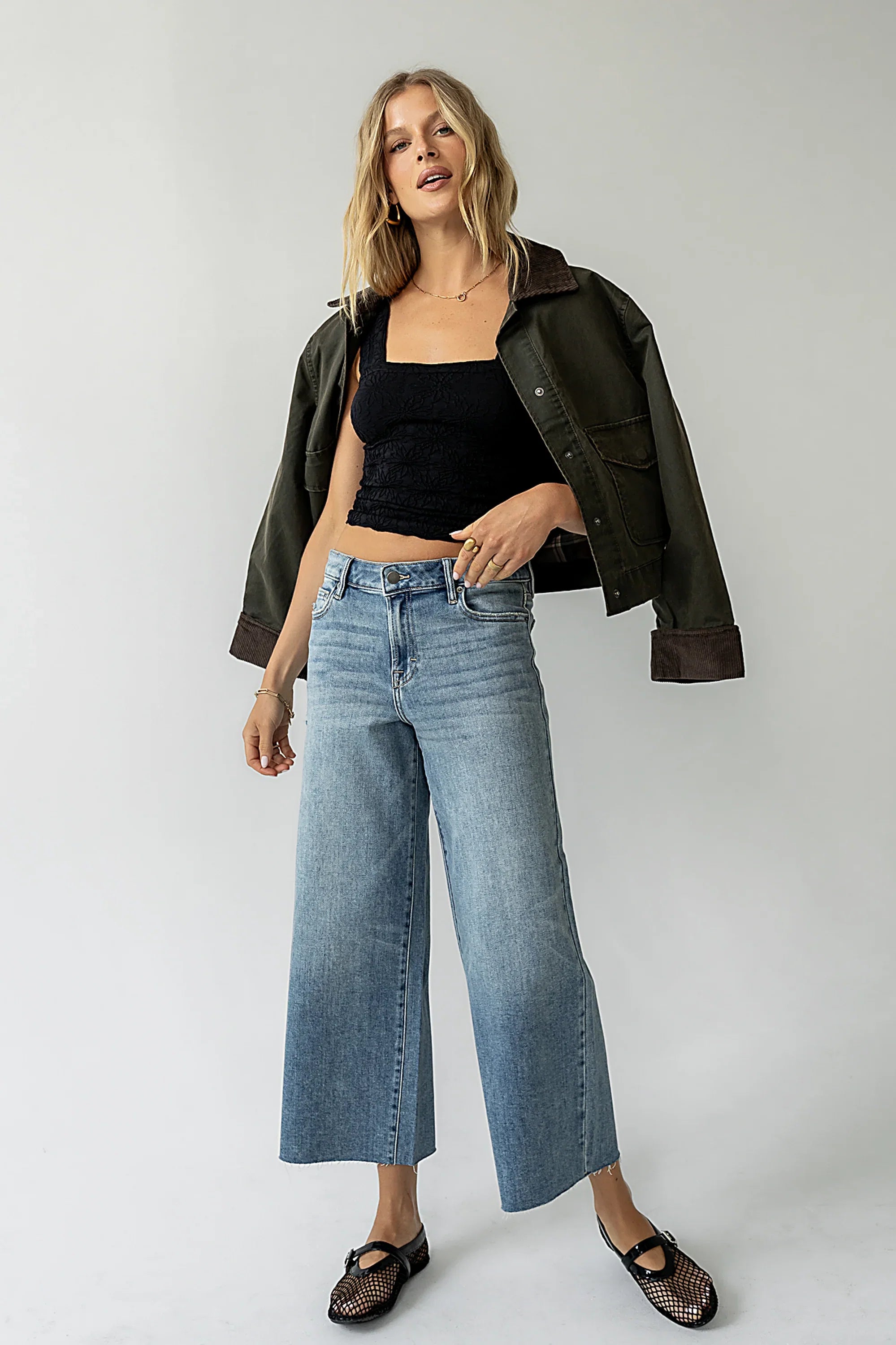 Colette Wide Leg Jeans in Vintage Medium Wash