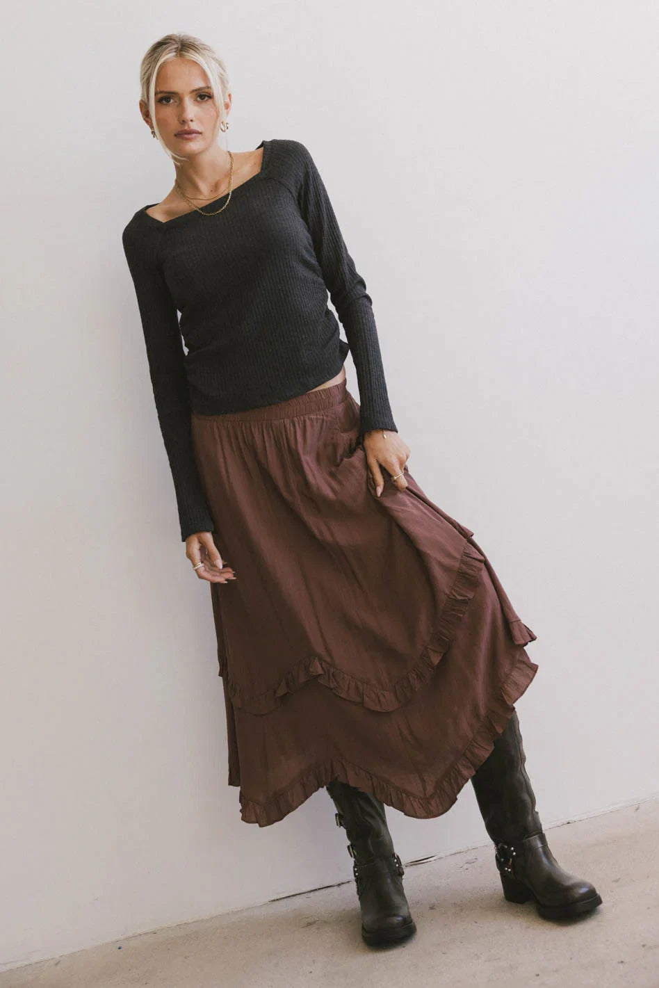 Franky Midi Skirt in Mauve FINAL SALE