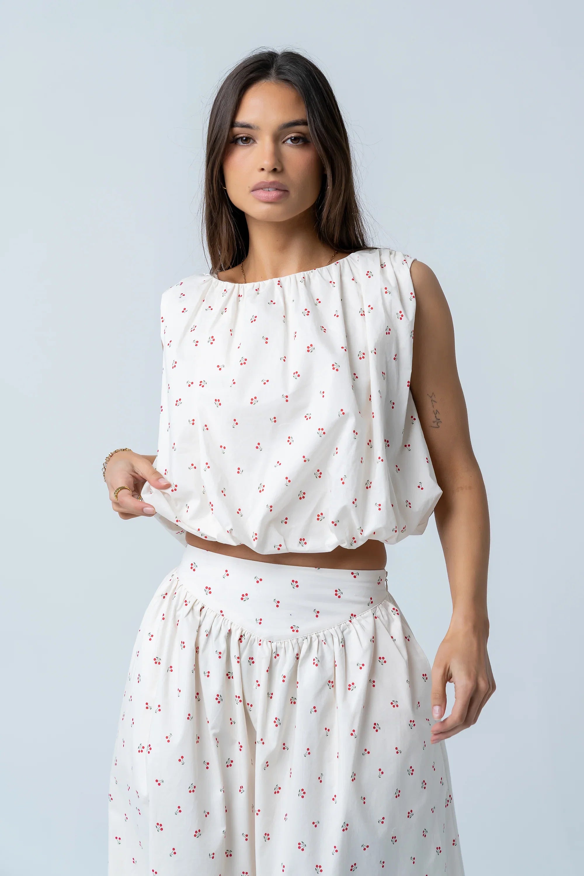 Tyla Cherry Sleeveless Blouse
