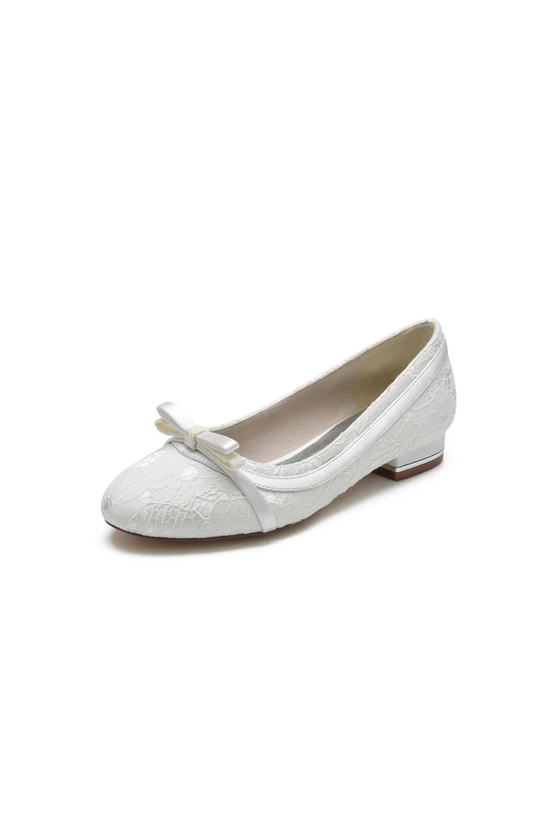 Lace Flats Sandal with Bow Bridal