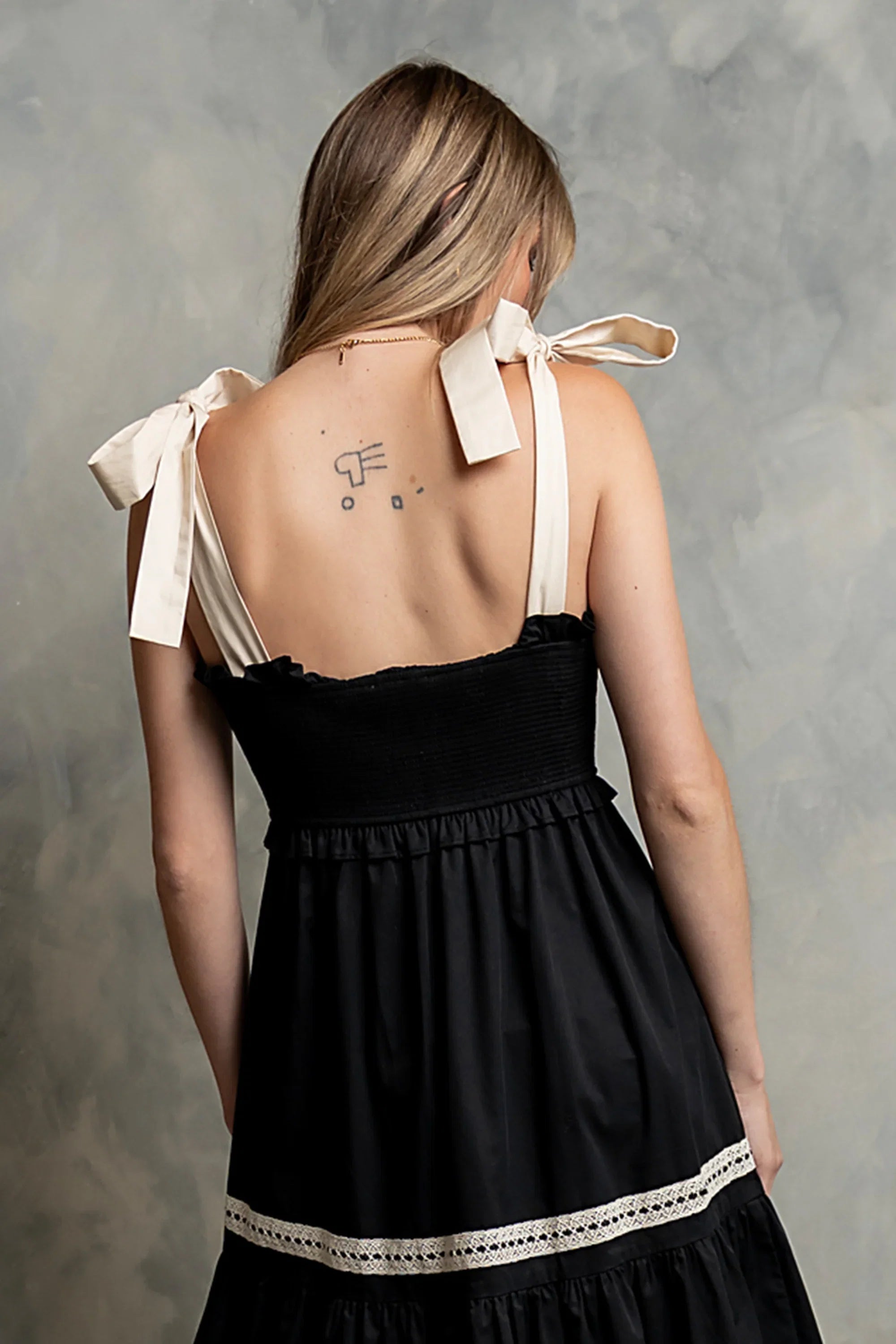 Mollie Tiered Maxi Dress in Black