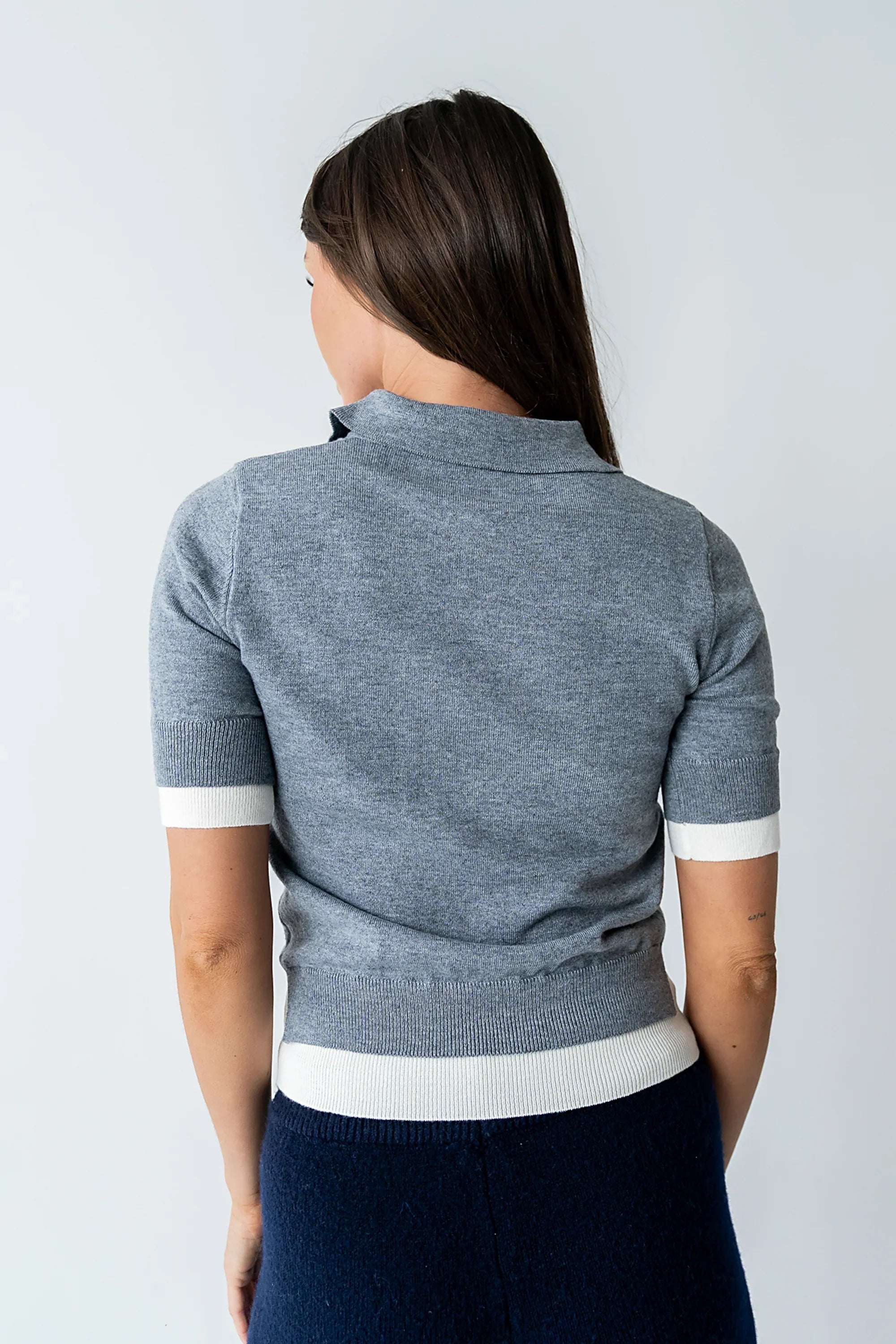 Delilah Contrast Sweater in Grey