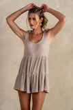 Mary Floral Knit Romper in Taupe FINAL SALE