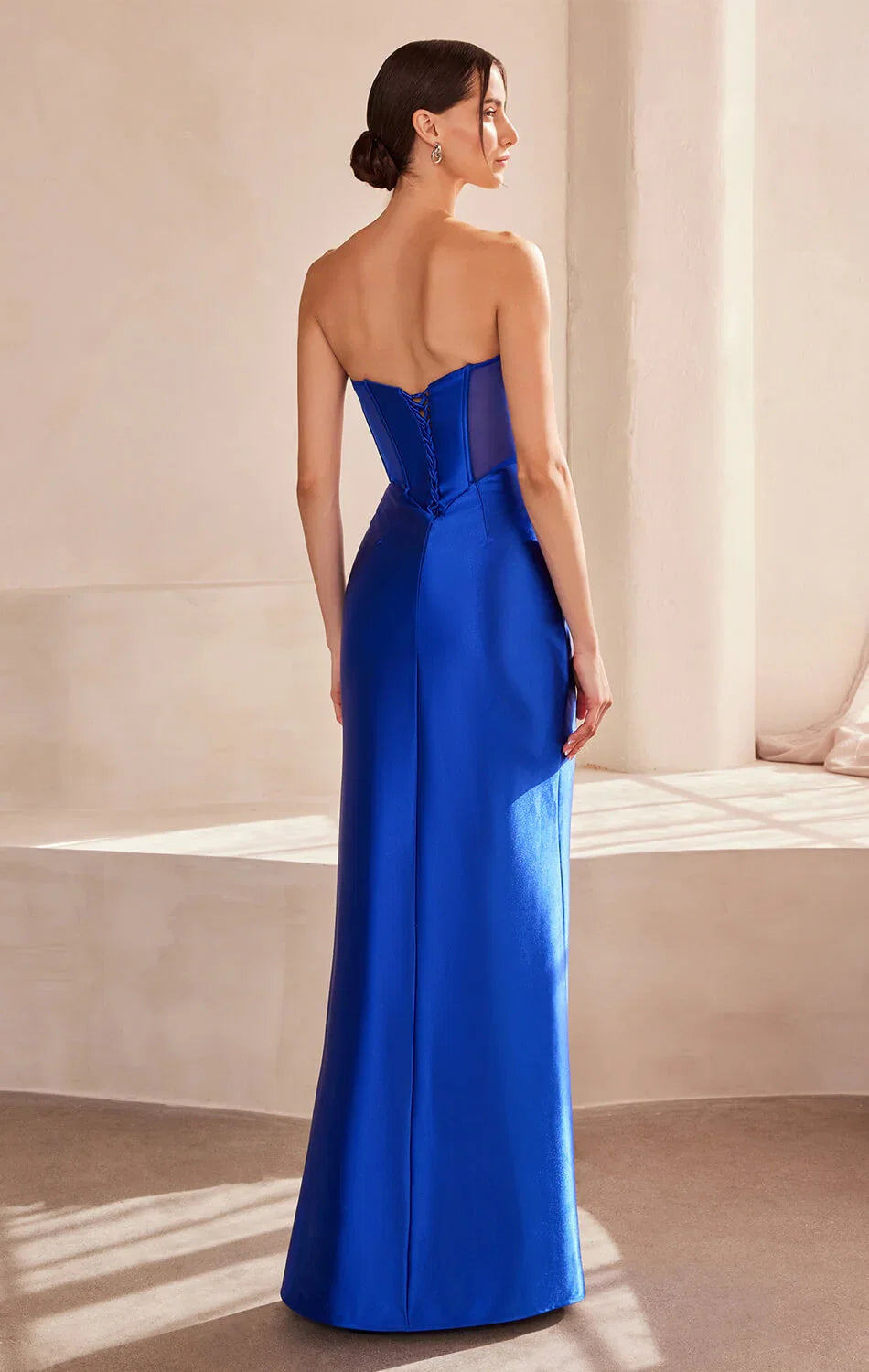 Sadie Maxi Dress Strapless Sweetheart Corset Satin Dress