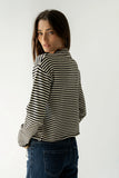 Julianne Striped Cardigan in Black