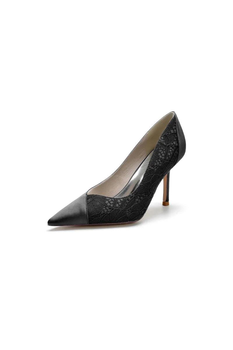 Stiletto Pointy Heels Lace Wedding Shoes