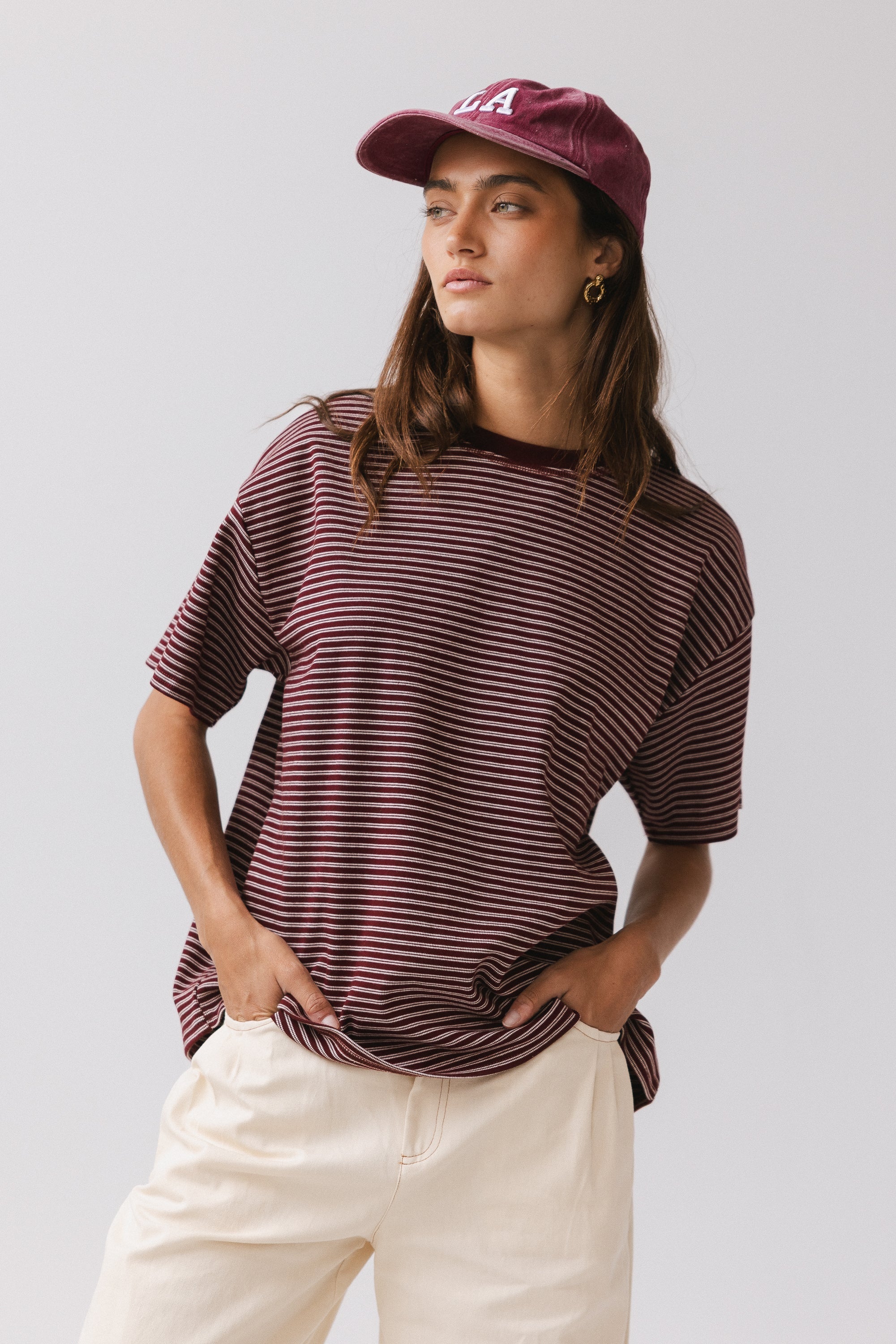 Salem Knit Top in Burgundy