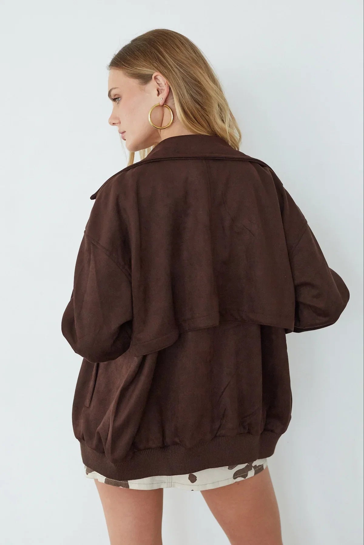 Cassie Suede Bomber Jacket