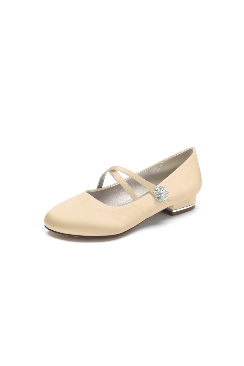 Flats with Rhinestone Buckle Party