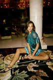 Banks Velvet Mini Dress in Teal FINAL SALE