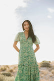 Manoella Floral Maxi Dress in Green FINAL SALE