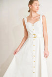 BELLA PORTOFINO WHITE MIDI DRESS