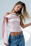 Haven Satin Polka Dot Top in Pink FINAL SALE