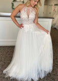 A line Lace Tulle Wedding Dress Boho Style Online