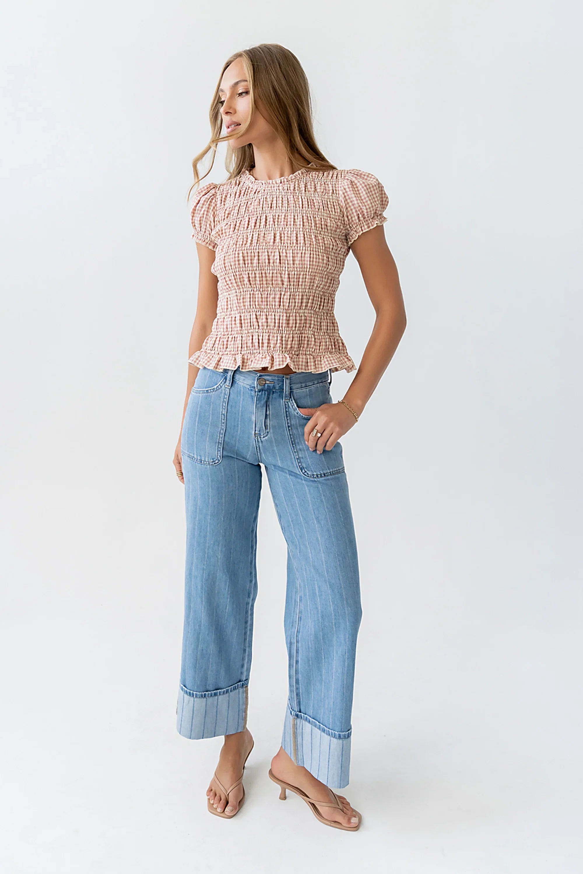Ruth Smocked Top in Pink