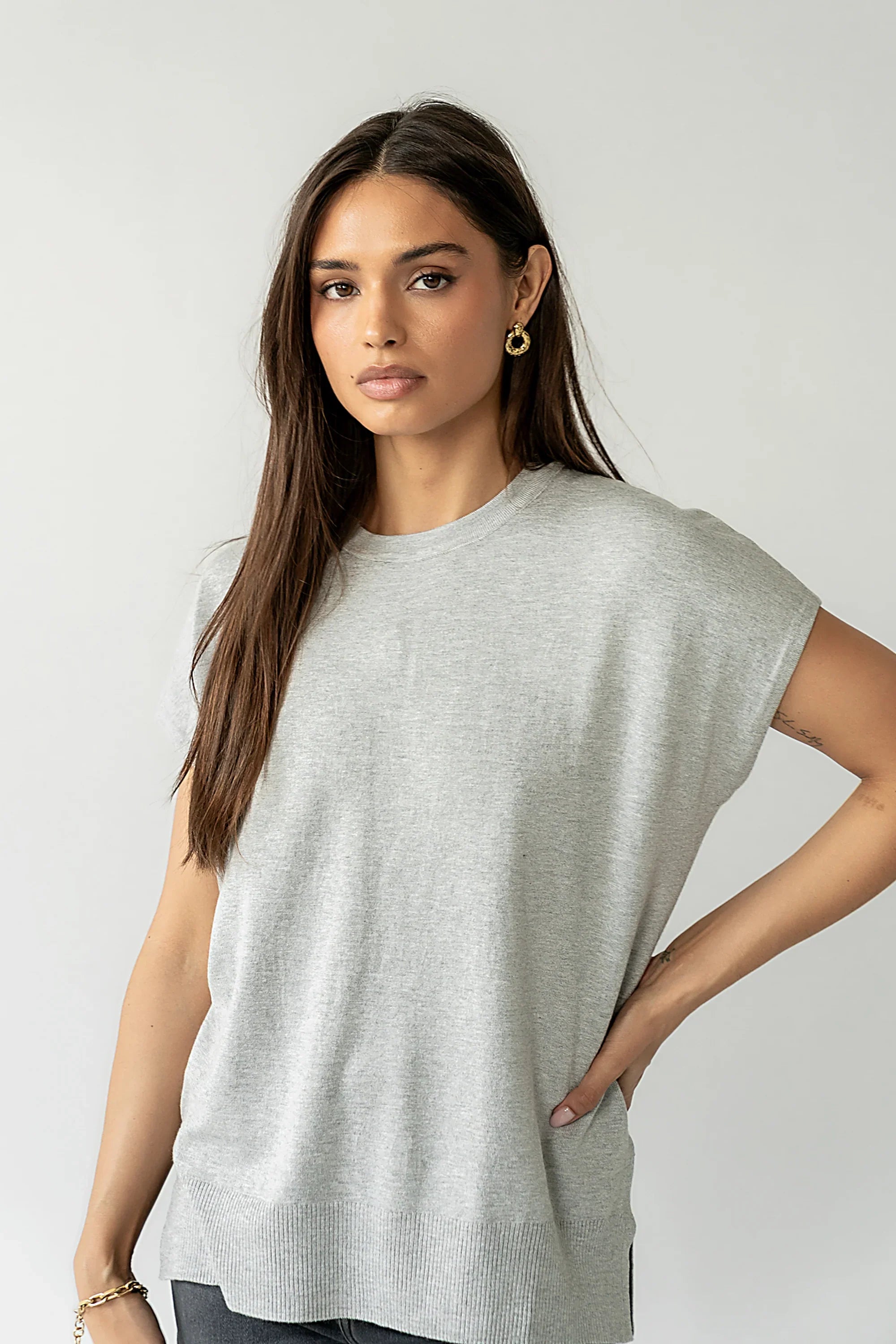 Jensen Knit Top in Grey FINAL SALE