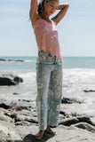 Berkley Lace Trim Tank in Mauve