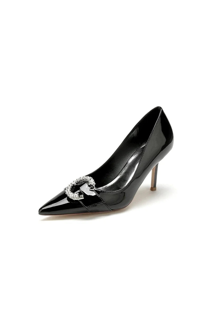 Glitter Crystal Pointed Toe Wedding Heels Slingback Stiletto Bridal Shoes