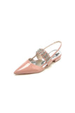Nude Pink Womens Shoes with Silver Accents