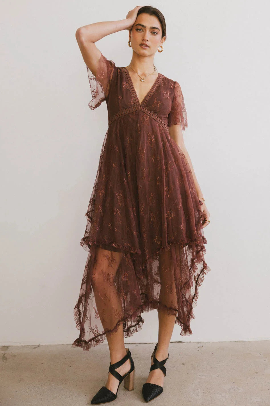 Francine Embroidered Mesh Dress FINAL SALE