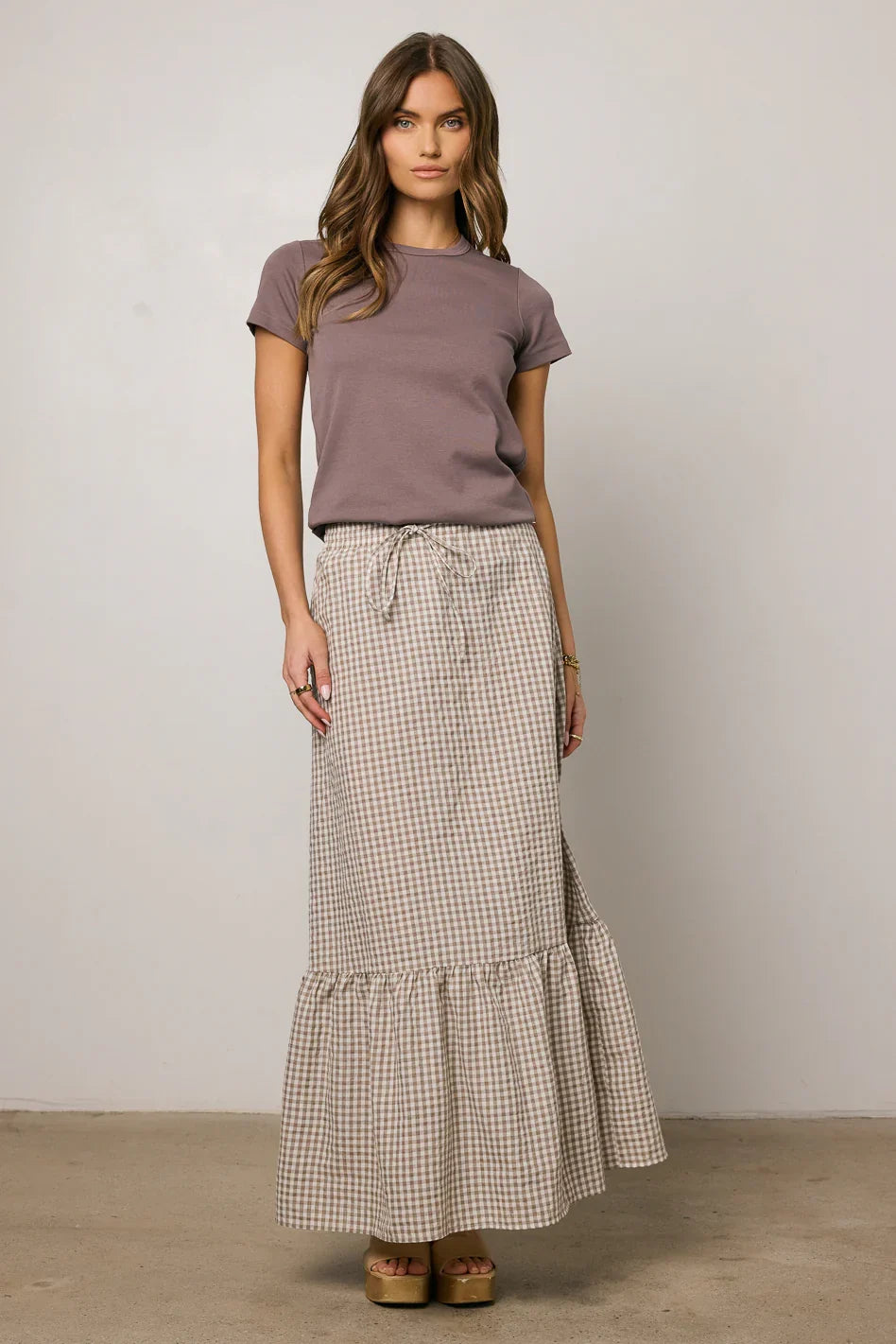 Willie Gingham Maxi Skirt FINAL SALE