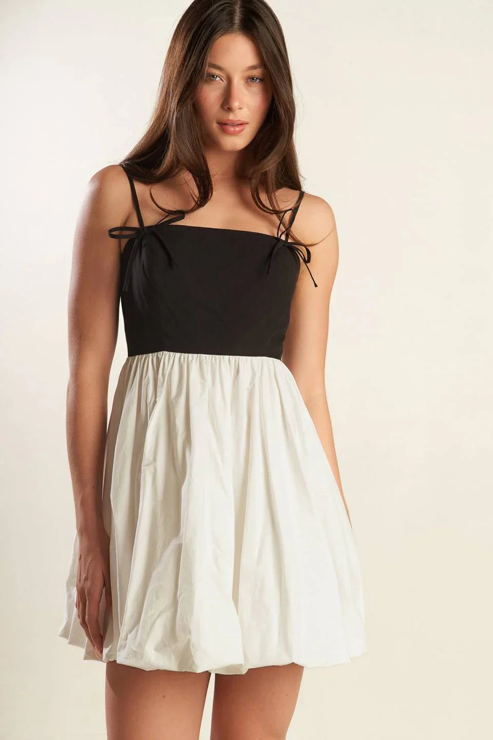 SLAY ALL DAY BLACK WHITE MINI DRESS