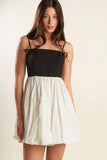 SLAY ALL DAY BLACK WHITE MINI DRESS