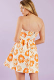 TANGERINE MIMOSAS ORANGE FLORAL MINI DRESS FINAL SALE