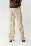 Gemma Satin Wide Leg Pants in Champagne
