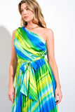 EXUBERANT ELEGANCE ONE SHOULDER MIDI DRESS