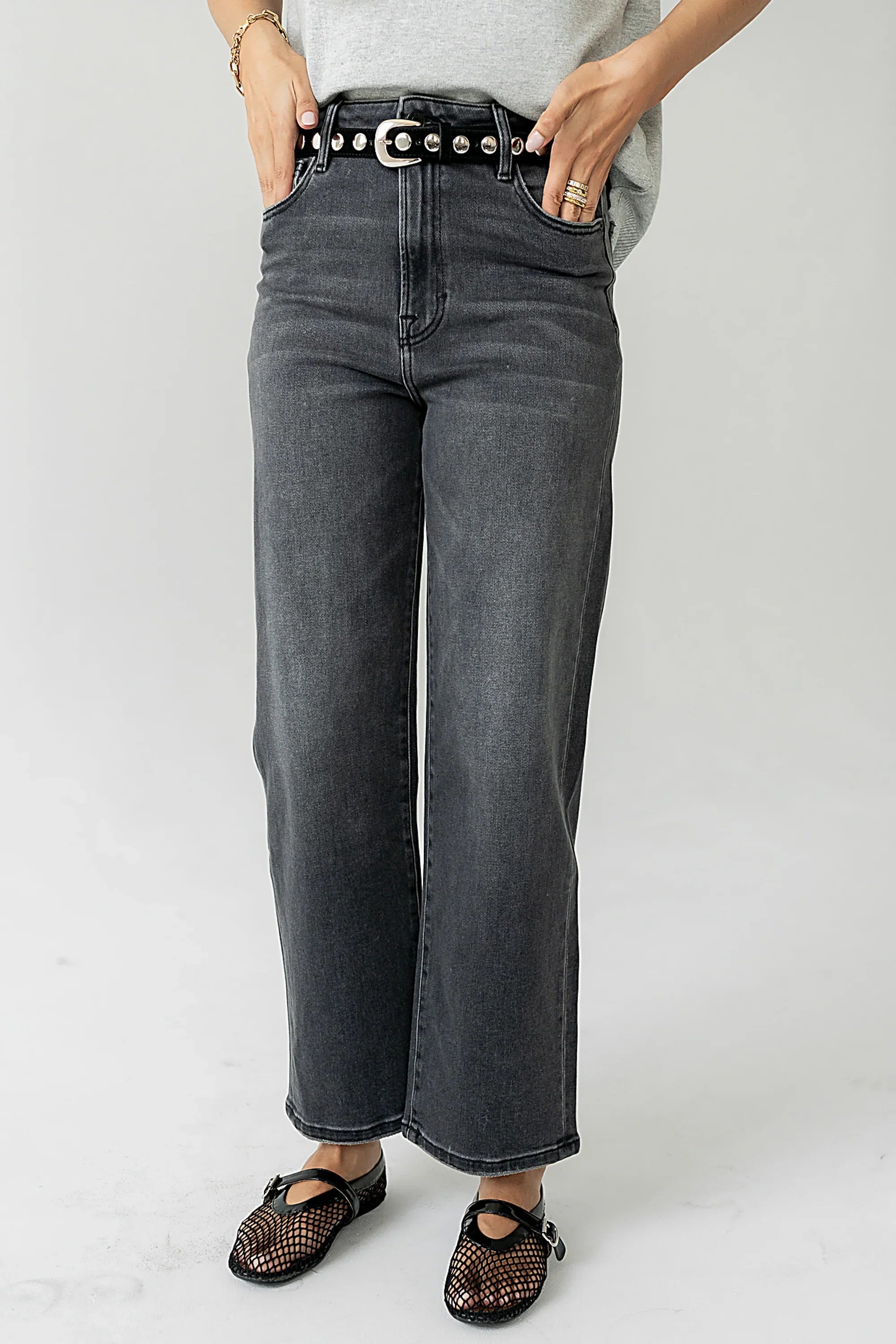 Lilah Studded Belt in Black