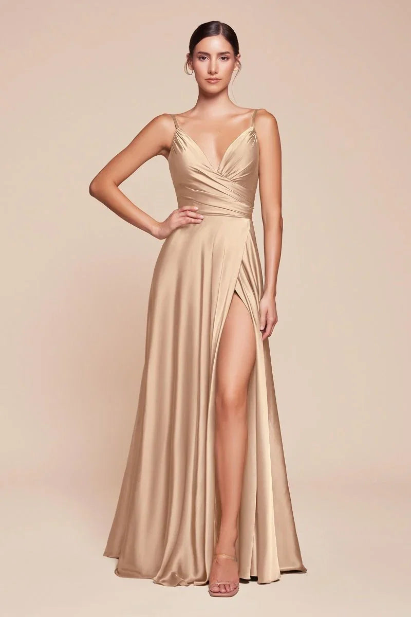 ERICA GOWN SOFT SATIN A LINE DRESS
