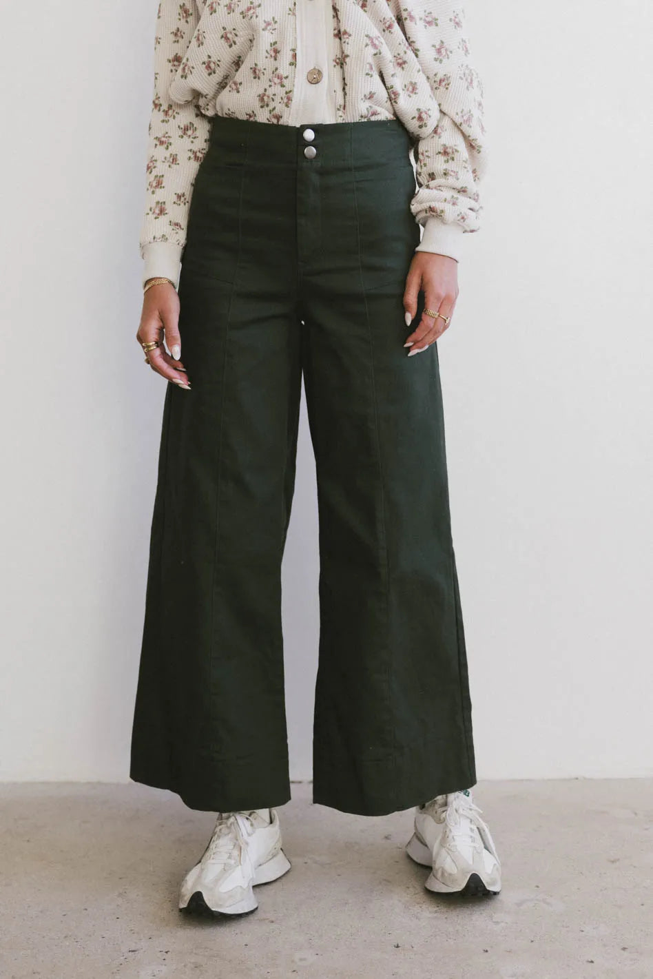 Aspen Wide Leg Pants in Hunter Green FINAL SALE