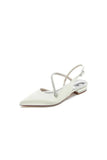 Beaded Pointed Toe Buckle Kitten Heels