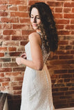 White Lace Sweetheart Sleeveless Mermaid Long Wedding Dress