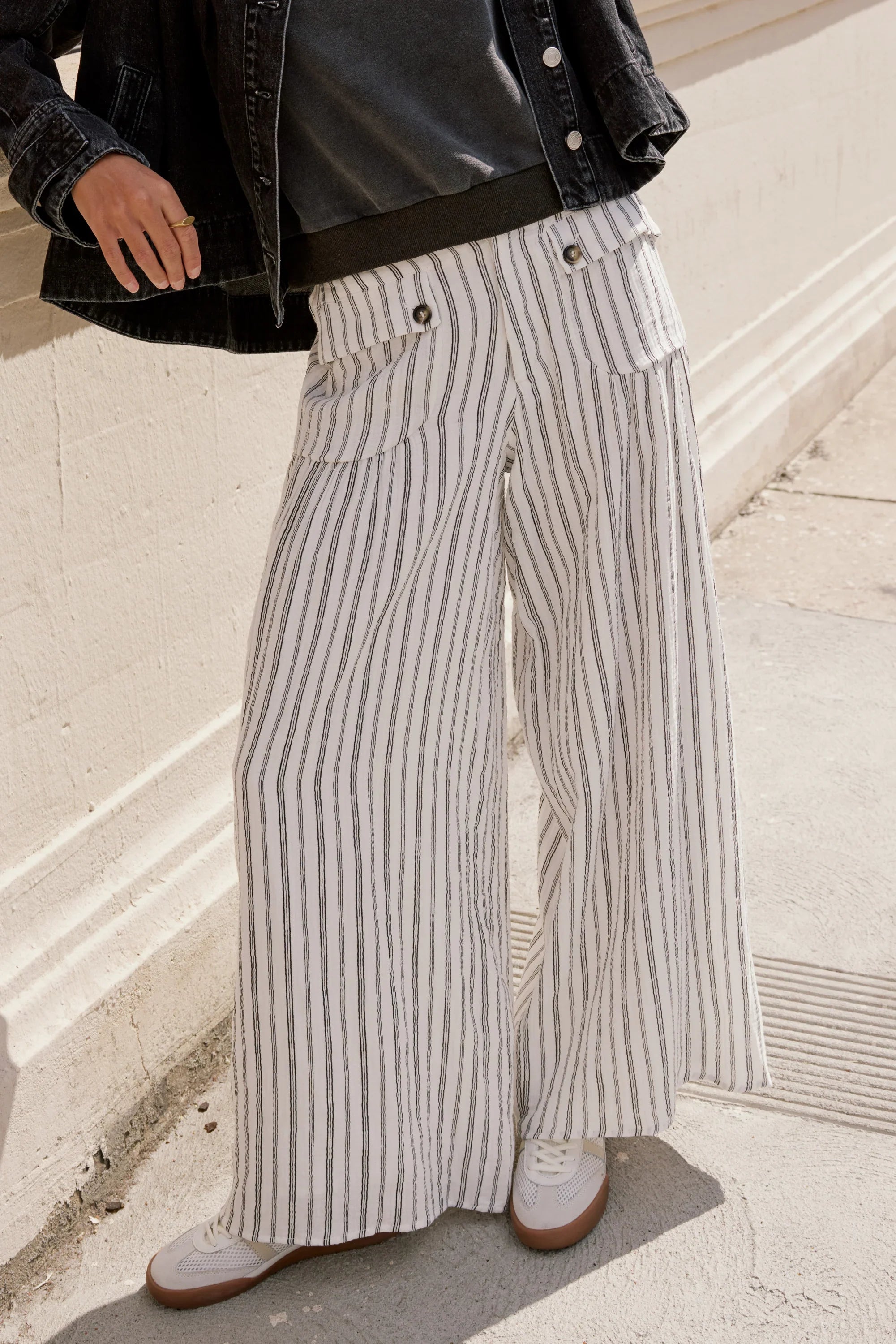 Mayson Wide Leg Pants in White FINAL SALE