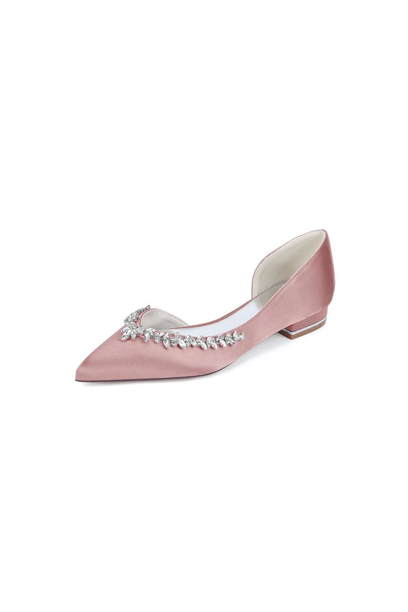 Silver Satin High Heels with Crystal Embellishments 18448 11YK