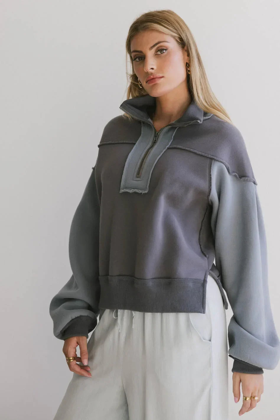 Zeya Half Zip Sweatshirt in Blue FINAL SALE