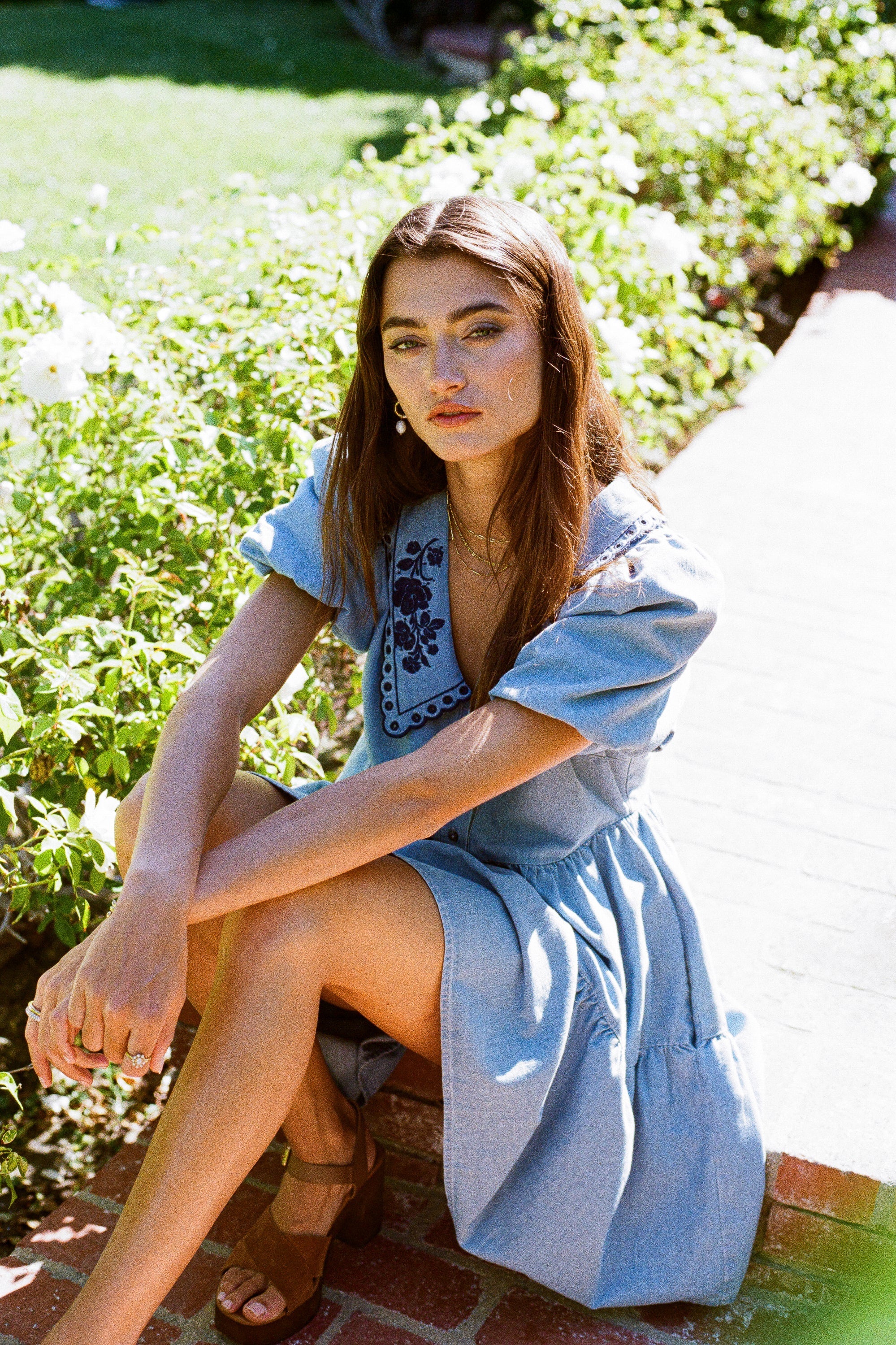 River Embroidered Mini Dress FINAL SALE
