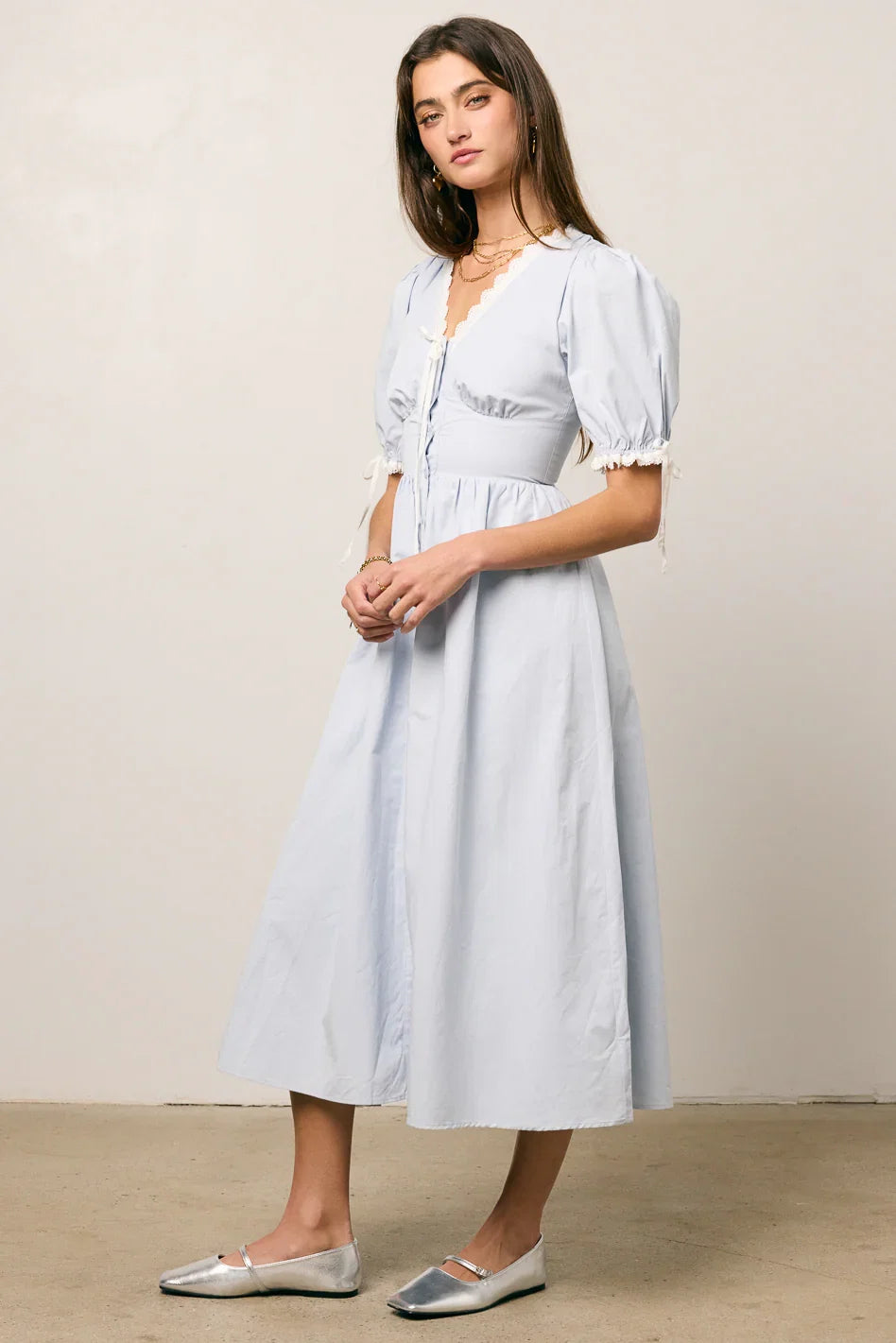 Romy Lace Trim Midi Dress FINAL SALE