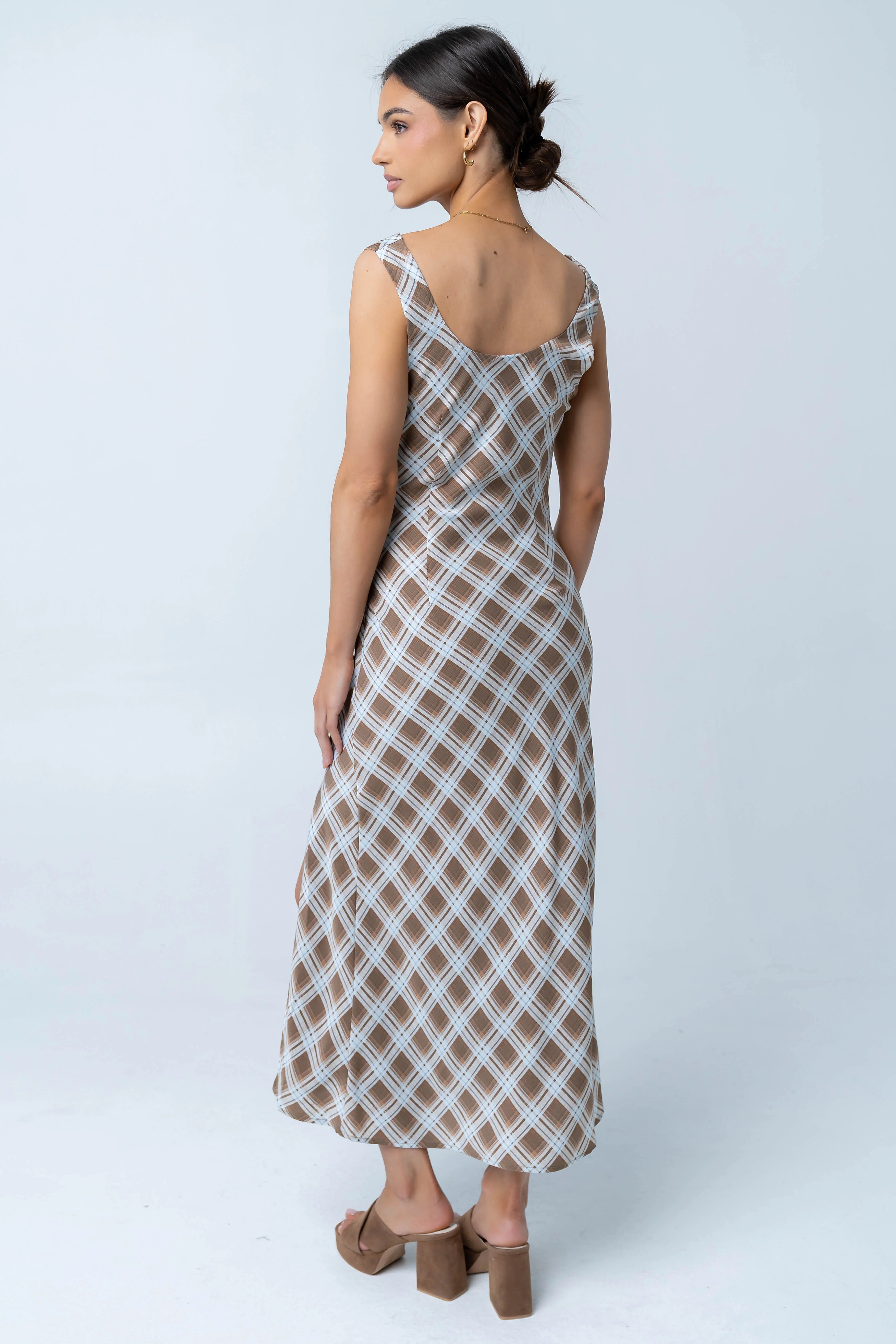 Renae Plaid Maxi Dress