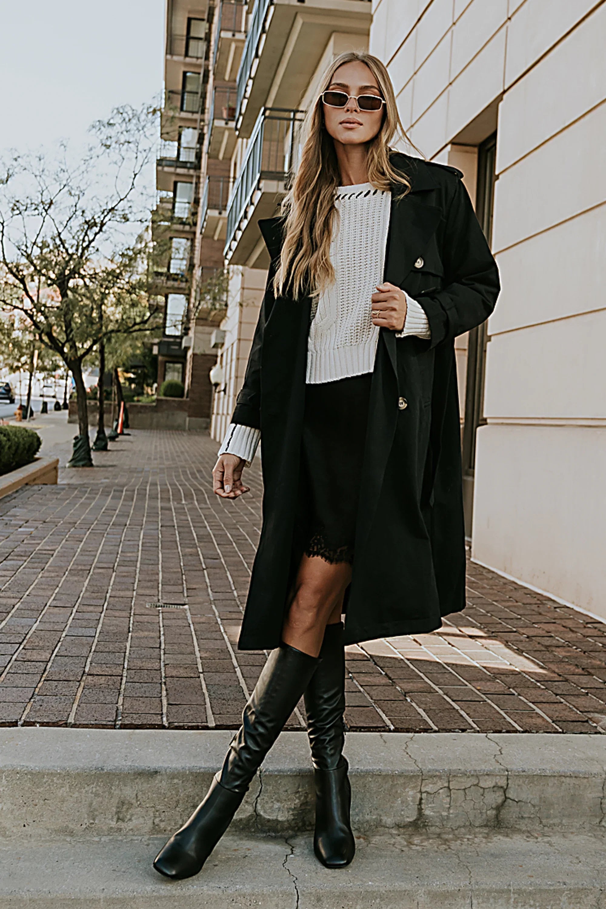 Rachel Trench Coat in Black FINAL SALE