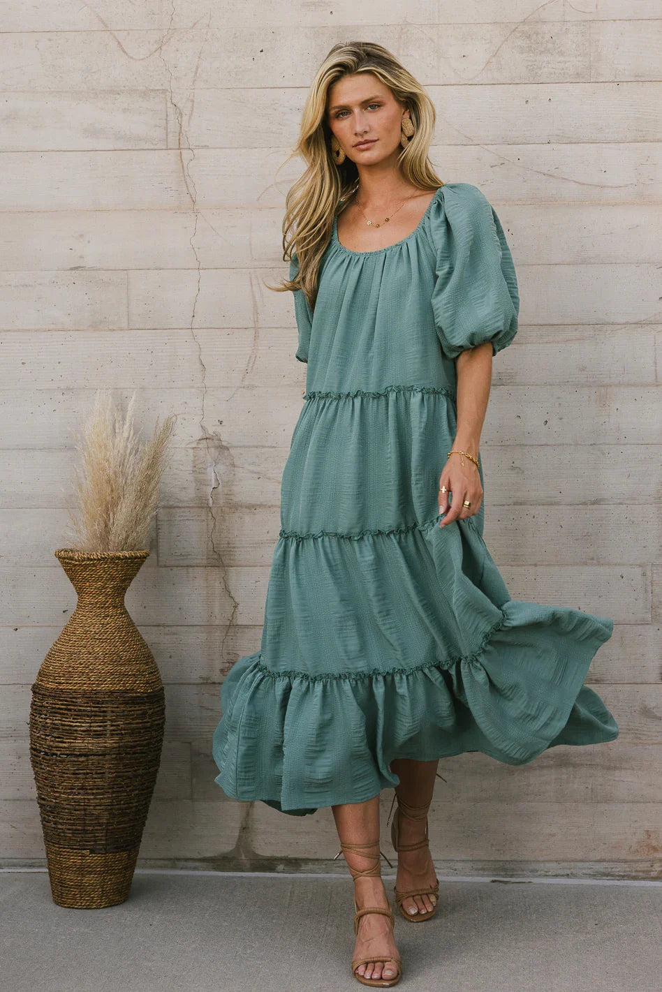 Corinne Tiered Maxi Dress in Blue FINAL SALE