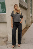 Saige Contrast Sweater in Black FINAL SALE