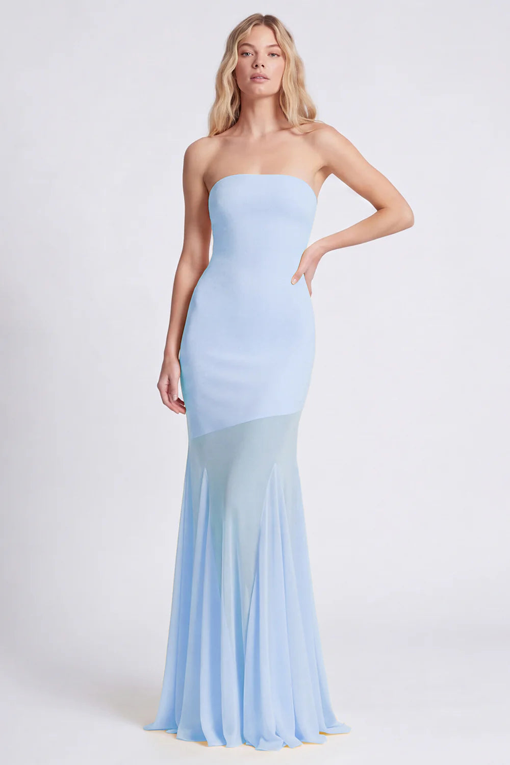 Strapless Daffodil Mermaid Long Formal Dress