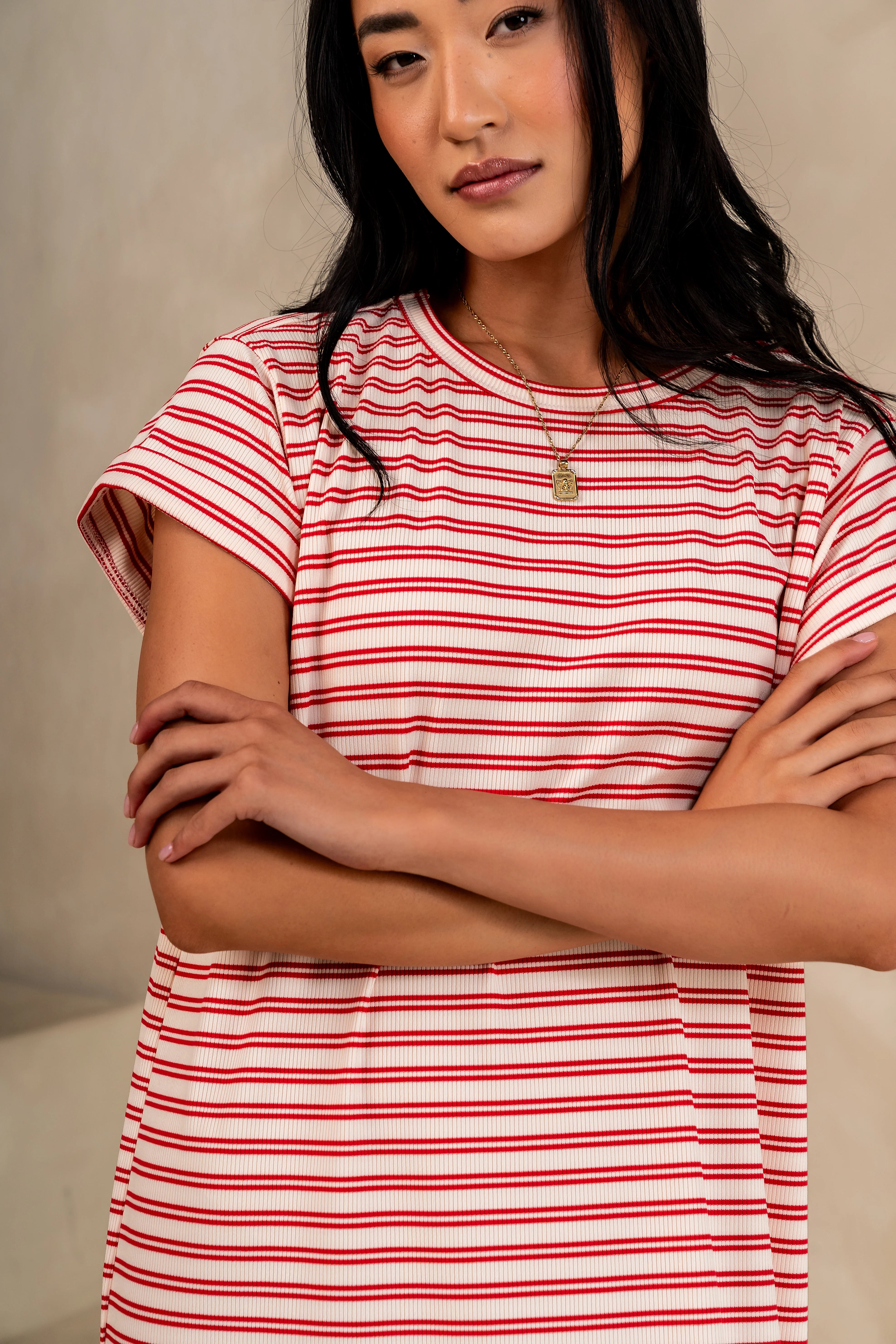 Esme Striped Maxi Dress in Red FINAL SALE