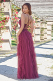 Dahlia Gown Mulberry Tulle Lace Dress