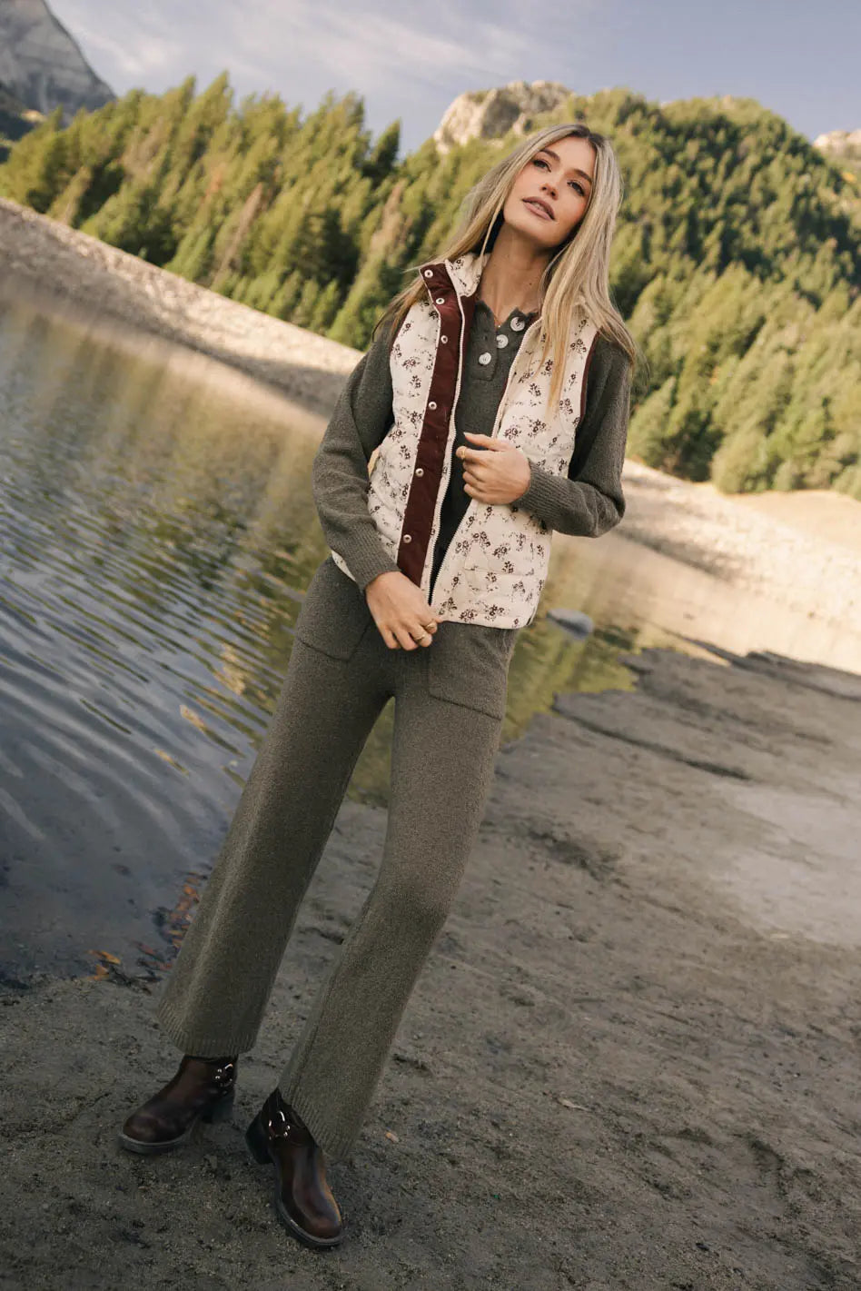 Fletcher Quilted Floral Vest FINAL SALE