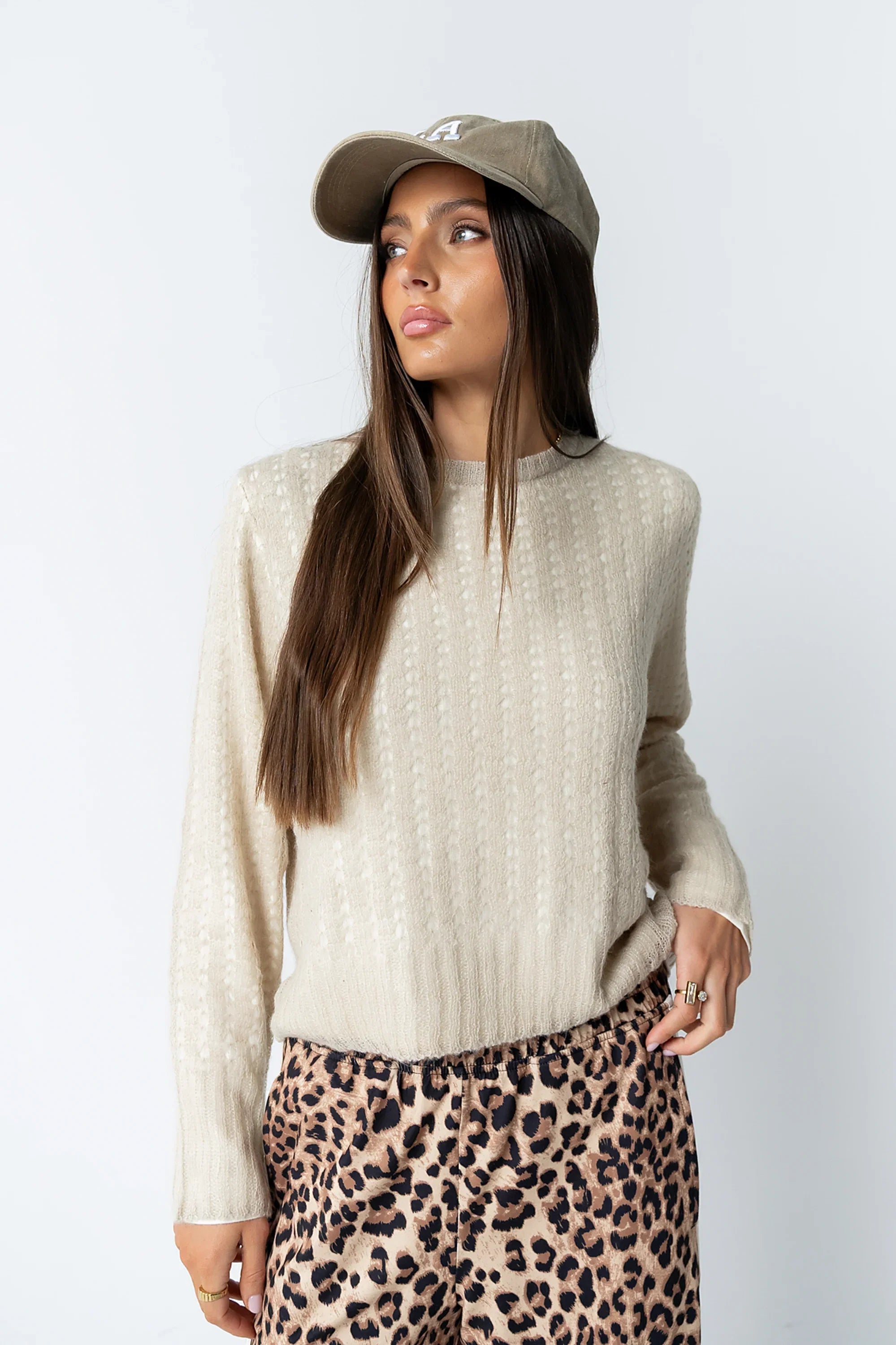 Leo Layered Sweater in Beige