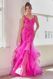 Anna Gown Fuchsia Mermaid Embellished Gown